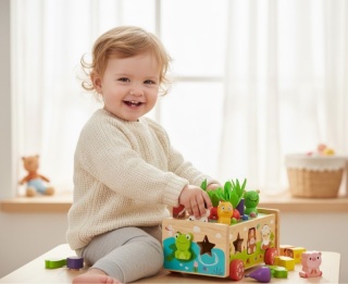 Drewniana Farma Edukacyjna 5w1 Knityit – Sorter Montessori: Warzywa i Zwierzęta!