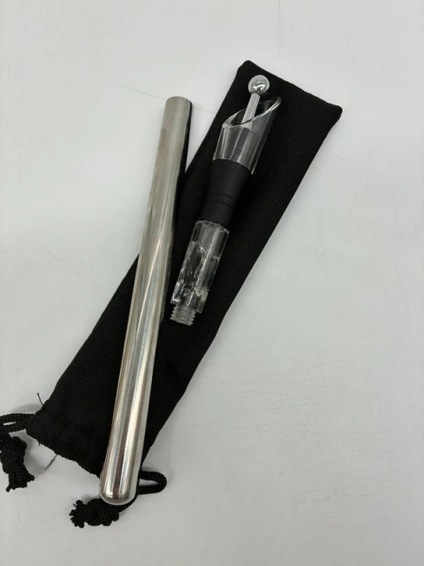 Schładzacz do Wina 3w1 Stalowy | Sopel Chłodzący | Aerator | Nalewak + Etui