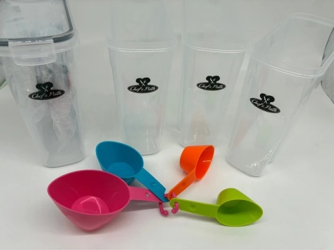 Zestaw 4 Pojemników Chef's Path | Szczelne Hermetyczne | BPA Free + Miarki Gratis