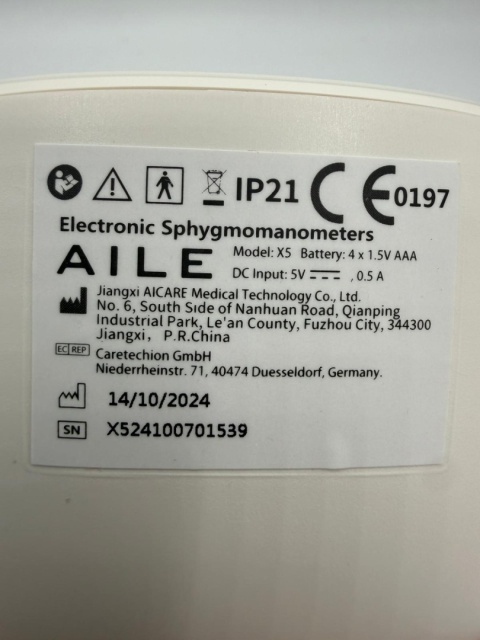 Inteligentny Ciśnieniomierz Naramienny AILE X5