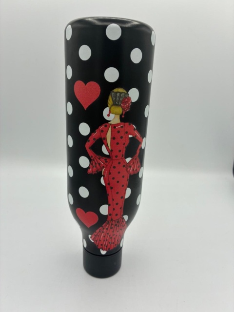 Butelka Dekoracyjna Flamenco – Czarna w Grochy | Motyw Hiszpański