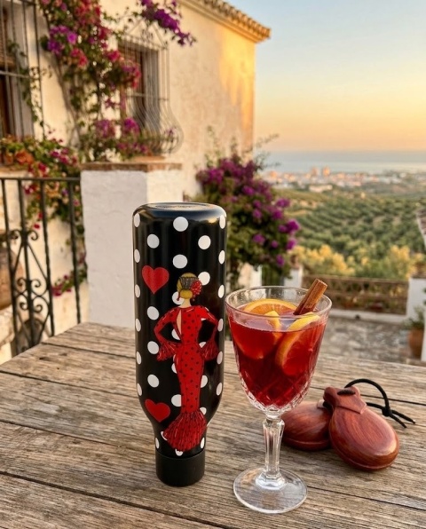 Butelka Dekoracyjna Flamenco – Czarna w Grochy | Motyw Hiszpański