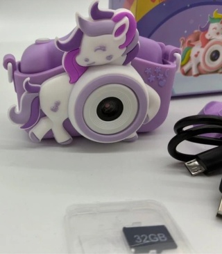 Cyfrowy Aparat Fotograficzny Jednorożec – Zestaw Mega 32GB | Idealny Prezent dla Dziewczynki