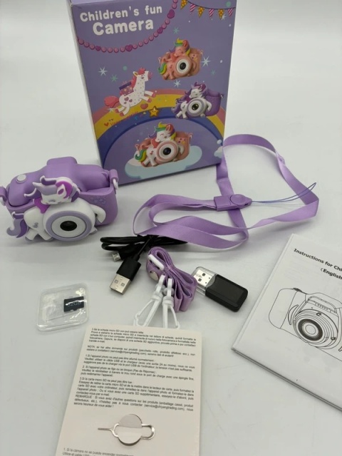 Cyfrowy Aparat Fotograficzny Jednorożec – Zestaw Mega 32GB | Idealny Prezent dla Dziewczynki