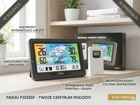 Domowa Stacja Pogodowa FanJu FJ3383F – Twoje prywatne centrum dowodzenia pogodą