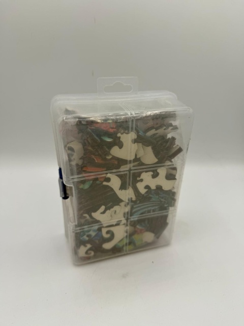 Drewniane Puzzle Premium – Kolorowy Lis Artystyczny | Unikalne Kształty | Prezent dla Dorosłych i Dzieci