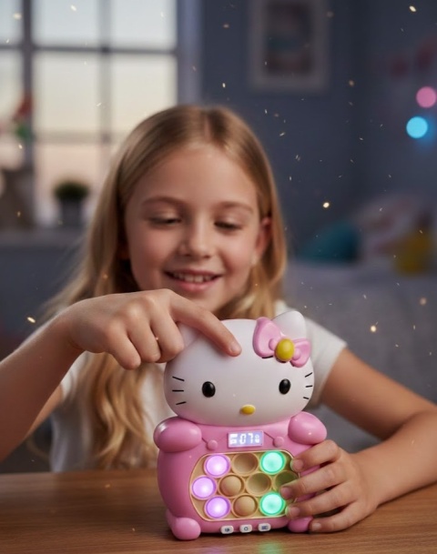 Gra Zręcznościowa Pop It Elektryczny Quick Push – Konsola Antystresowa Kicia | Memory & Speed