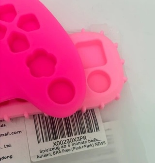 Gryzak Silikonowy Zestaw Pilot + Pad | Dla Niemowląt | Ząbkowanie | Różowy