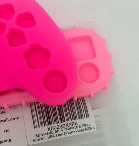 Gryzak Silikonowy Zestaw Pilot + Pad | Dla Niemowląt | Ząbkowanie | Różowy