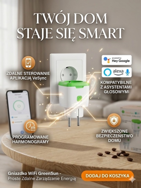 Inteligentne Gniazdko WiFi GreenSun Smart Socket – Twoje Centrum Dowodzenia Domem
