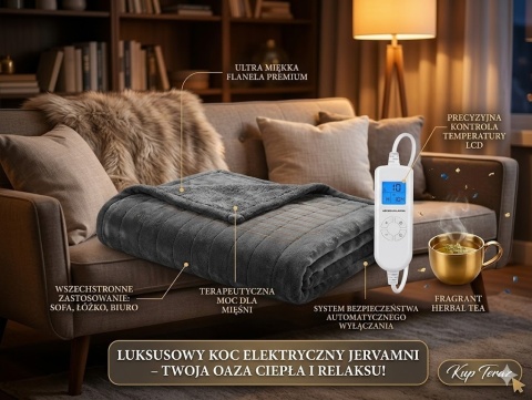 Koc Elektryczny JERVAMNI – Twoja Oaza Ciepła i Relaksu