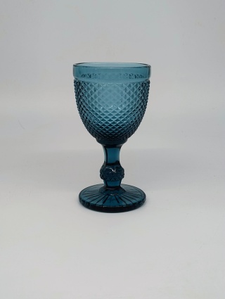 Królewski Błękit na Twoim Stole – Zestaw 4 Kryształowych Kielichów Retro