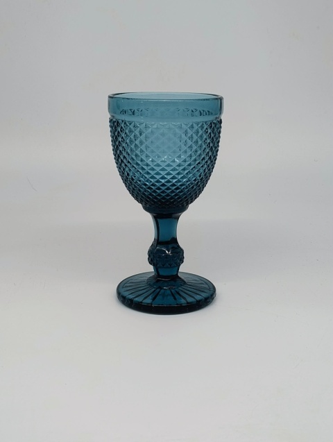 Królewski Błękit na Twoim Stole – Zestaw 4 Kryształowych Kielichów Retro