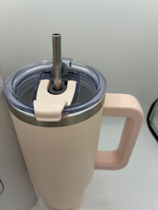 Kubek Termiczny Watersy 1,2L z Uchwytem i Słomką – Pudrowy Róż