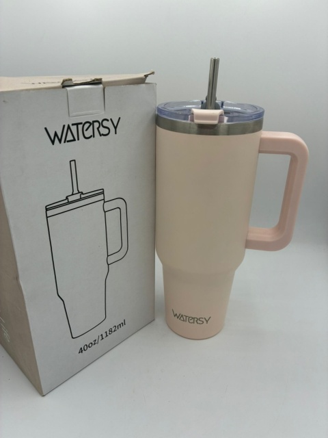 Kubek Termiczny Watersy 1,2L z Uchwytem i Słomką – Pudrowy Róż