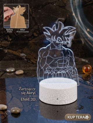 Lampka Nocna LED "Legendarny Wojownik Goku" – Rozświetl Swój Pokój Poziomem Mocy 9000+