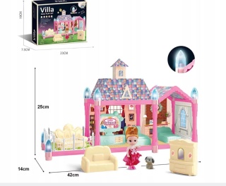 Luksusowa Willa dla Lalek – Piętrowy Domek + 71 Akcesoriów | Prezent Marzeń