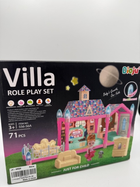 Luksusowa Willa dla Lalek – Piętrowy Domek + 71 Akcesoriów | Prezent Marzeń