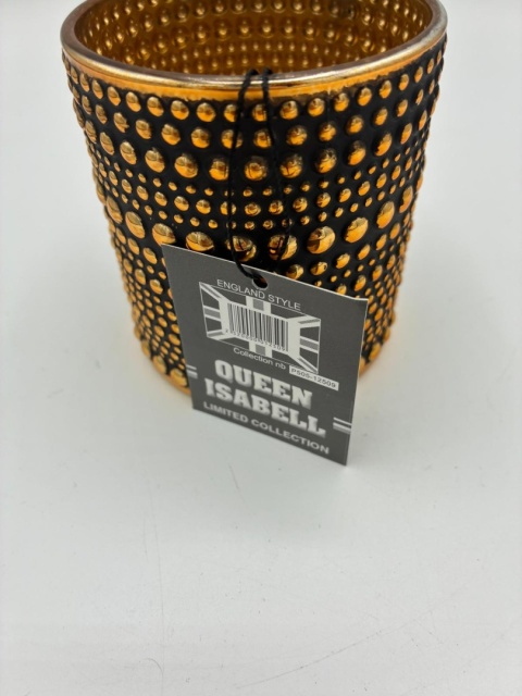 Luksusowy Świecznik Queen Isabell – Złoty Lampion Ręcznie Robiony 15cm