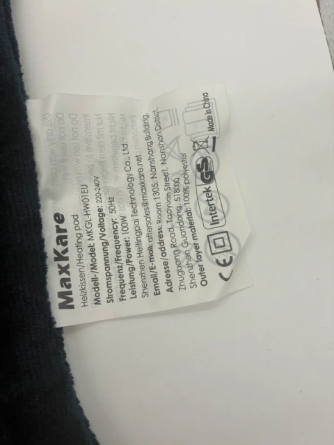 MaxKare Duża Narzuta Rozgrzewająca na Plecy i Ramiona | 6 Poziomów | Miękki Polar | 100W