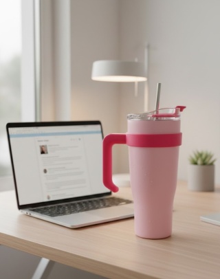 Mega Kubek XXL (ponad 2L) ze słomką i uchwytem – Idealny na cały dzień!