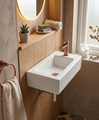 Nowoczesna Umywalka Nablatowa Ceramiczna 40x22cm – Śnieżnobiała Prostokątna