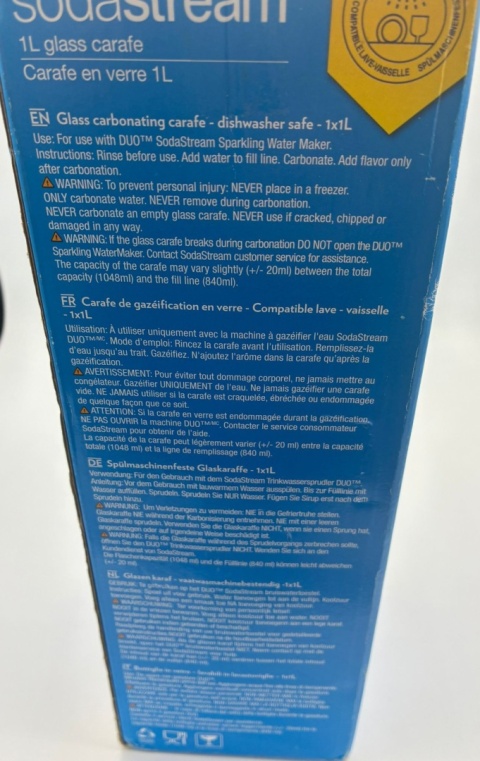 Oryginalna Szklana Karafka SodaStream 1L do DUO