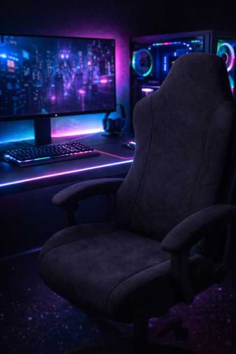 Pokrowiec na Fotel Gamingowy LIFEDX – Elastyczny Welur Czarny