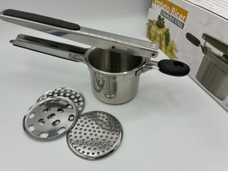 Praska do ziemniaków STALowa + 3 wymienne sitka – Solidna i XXL!