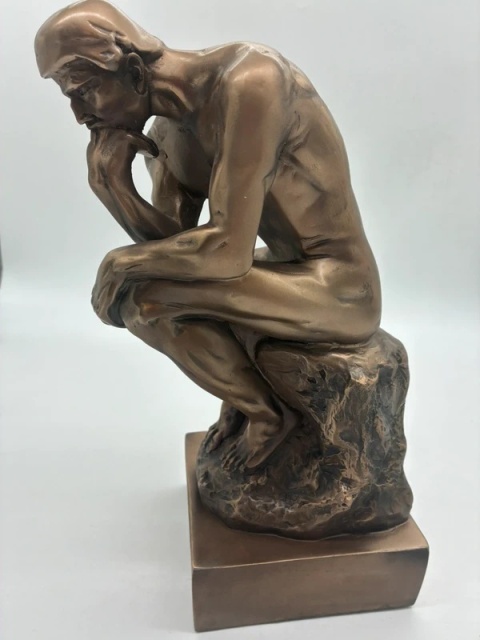 Ekskluzywna Rzeźba Brąz MYŚLICIEL Duża 30cm Stan Gabinetowy