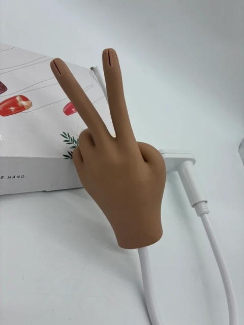 Profesjonalna Ręka do Ćwiczeń Manicure + Zapasowe Tipsy | Giętka Dłoń Treningowa z Uchwytem do Blatu