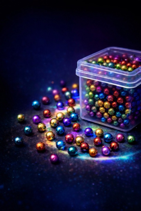 Tęczowe Kulki Magnetyczne NeoCube – Zestaw 216 szt. w Eleganckim Pudełku