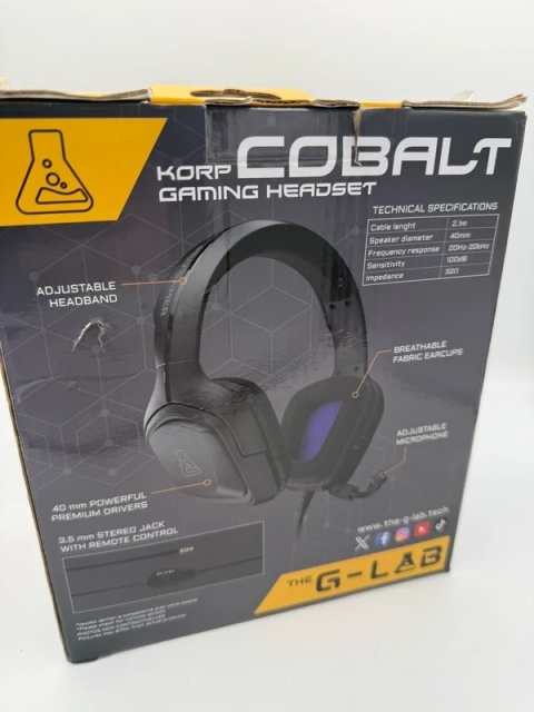 Słuchawki Gamingowe THE G-LAB Korp Cobalt – X-Tra Bass, Mikrofon, PS5/PS4/PC