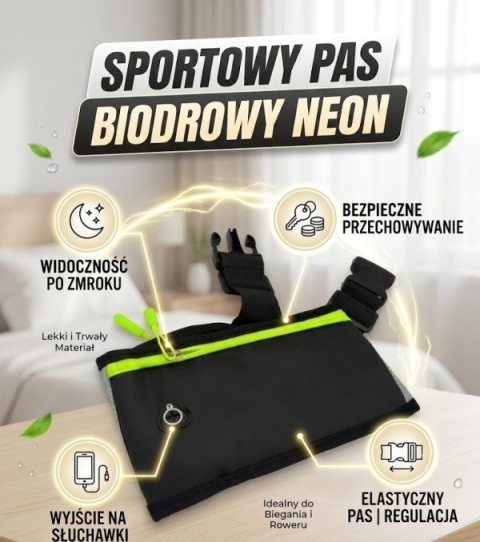 Sportowy Pas Biodrowy „Active Neon” – Twoja swoboda podczas treningu