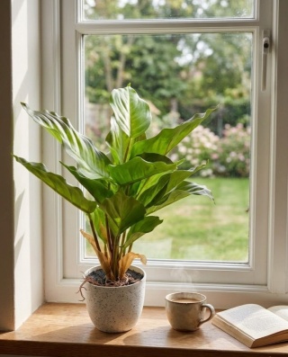 Sztuczny Kwiat w Doniczce – Calathea – Realistyczna Roślina 35cm