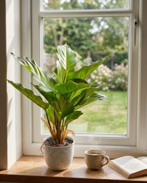 Sztuczny Kwiat w Doniczce – Calathea – Realistyczna Roślina 35cm