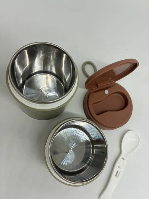 Termos Obiadowy 500ml Mint & Brown + SKŁADANA ŁYŻECZKA | Zestaw | Trzyma Ciepło