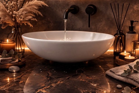 Umywalka nablatowa owalna biała – Ceramiczny zlew do łazienki