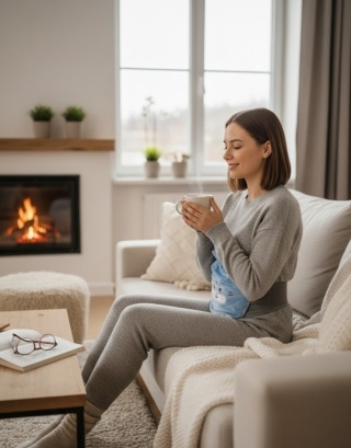 Wielofunkcyjny Pas Termiczny z Termoforem 1L | Pluszowy Ogrzewacz Brzucha i Pleców | Zestaw z Lejkiem