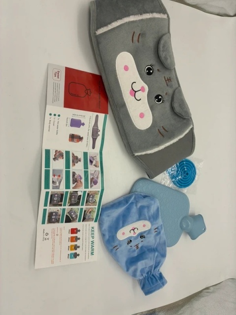 Wielofunkcyjny Pas Termiczny z Termoforem 1L | Pluszowy Ogrzewacz Brzucha i Pleców | Zestaw z Lejkiem