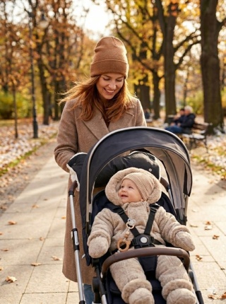 Wodoodporna mufka zimowa na rączkę wózka i sanek – czarny ocieplacz na dłonie