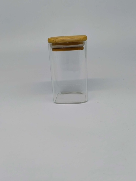 Zestaw 12 szklanych słoiczków z bambusowymi pokrywkami
