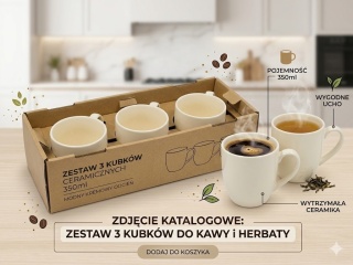 Zestaw 3 Klasycznych Kubków Ceramicznych – Twoja poranna dawka stylu
