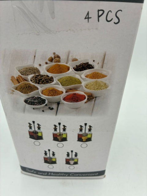 Zestaw Dozowników 4w1: Oliwa, Ocet, Przyprawy Sypkie + Stojak