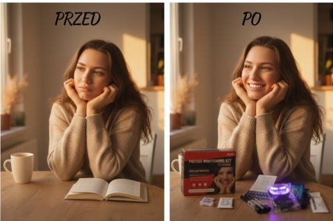 Zestaw do Wybielania Zębów LED Cold Light | Profesjonalny | Bezpieczny | Efekty w 7 dni