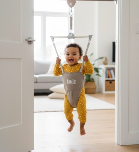 Skoczek Bungee dla Niemowląt | Siedzisko na Futrynę | Bezpieczne Skakanie | Regulowany